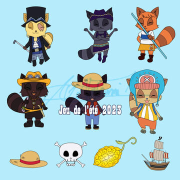 Assets créés pour le jeu de l'été 2023 d'Anim'Est. Les planches en découlant sont également de ma création.