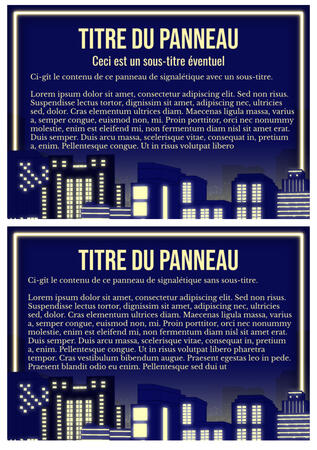 Deux variations pour des templates de panneaux de signalisation à l'intérieur de la convention, dont le thème était "Métropole japonaise".
