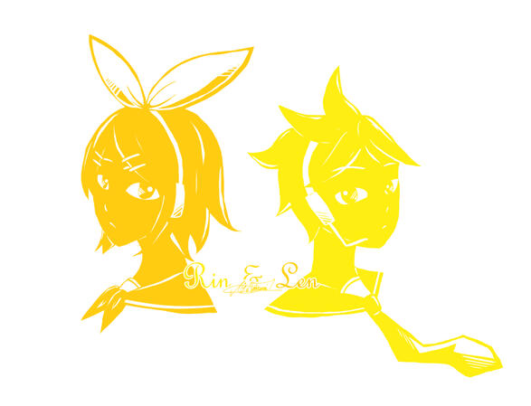 Un fanart des Vocaloids Rin & Len.