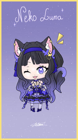 Chibi de Neko Luna fait pour un artraffle