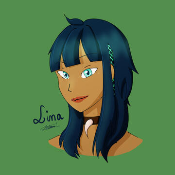 Portrait de Lina, afin de donner un exemple de dessin remporté pour un artraffle.